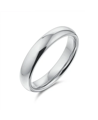 Bling Jewelry Simple Traditional .925 Sterling Silver Dome Band Ring 4MM Comfort Fit