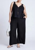 Eloquii Plus Lace Detail V-Neck Top