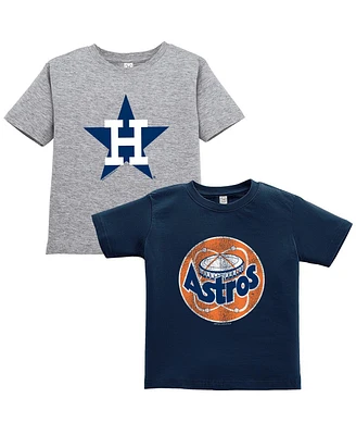 Soft As A Grape Toddler 2-Pack Navy/Gray Houston Astros Cooperstown Collection T-Shirt Set