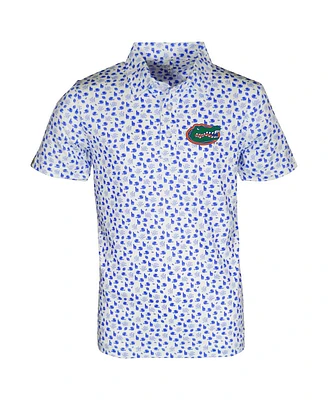 Garb Big Boys and Girls White Florida Gators Earnest Allover Print Polo Shirt