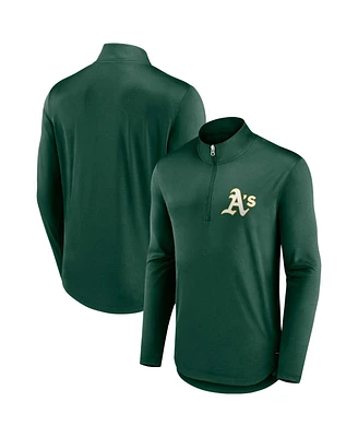 Fanatics Men's Green Athletics Tough Minded Lightweight Quarter-Zip Pullover Sweatshirt