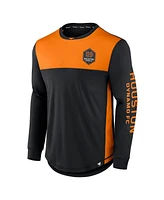 Fanatics Men's Black/Orange Houston Dynamo Fc Striker Long Sleeve T-Shirt