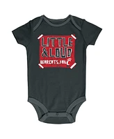 Champion Baby Boys and Girls Black/Gray/White Cincinnati Bearcats Bodysuit Set 3-Pack
