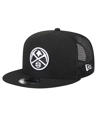 New Era Men's Black Denver Nuggets 9FIFTY Snapback Trucker Hat