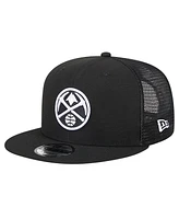 New Era Men's Black Denver Nuggets 9FIFTY Snapback Trucker Hat