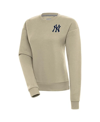 Antigua Women's Khaki New York Yankees Victory Pullover Sweatshirt