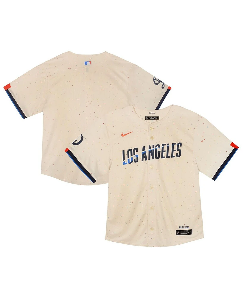 Nike Baby Boys and Girls Cream Los Angeles Dodgers 2024 City Connect Limited Jersey