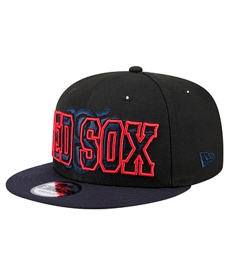New Era Men's Black Boston Red Sox Splatter 9FIFTY Snapback Hat