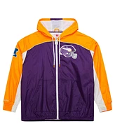 Mitchell & Ness Men's White Minnesota Vikings Big Shot Premium Full-Zip Windbreaker Jacket