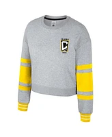 Stadium Essentials Women's Heather Gray Columbus Crew Scrimmage Cropped Pullover Sweatshirt