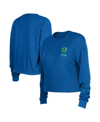 5th & Ocean Women's by New Era Blue Seattle Sounders Fc Sport Night Long Sleeve Thermal T-Shirt
