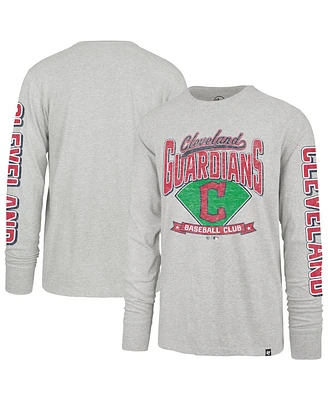 '47 Brand Men's Gray Cleveland Guardians Fair Ball Franklin Long Sleeve T-Shirt