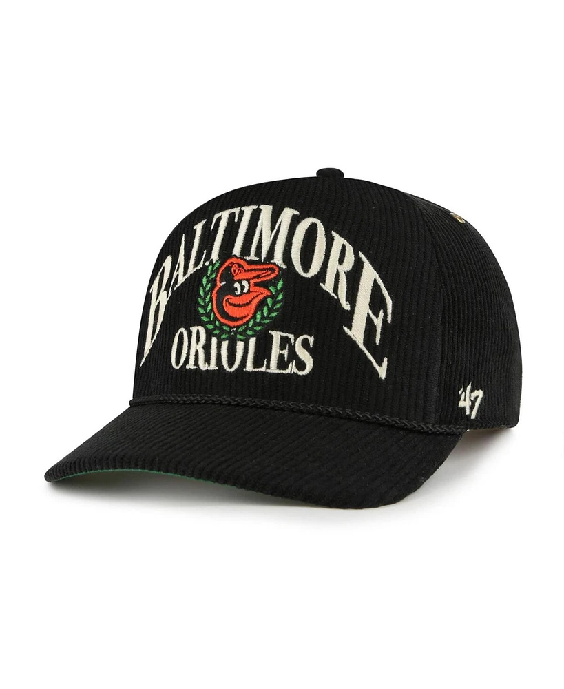 '47 Brand Men's Black Baltimore Orioles Pitchout Rope Hitch Adjustable Hat