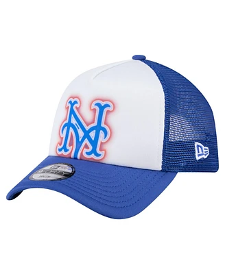 New Era Toddler White/Royal New York Mets Painted A-Frame 9FORTY Trucker Adjustable Hat