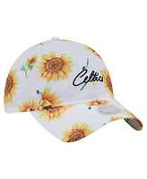 New Era Women's White Boston Celtics Adventure Flower 9TWENTY Adjustable Hat