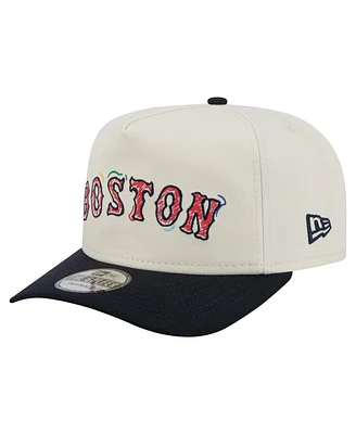 New Era Men's White Boston Red Sox Team Scribble Golfer Adjustable Hat