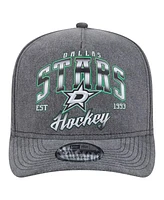 New Era Men's Charcoal Dallas Stars Throwback Washed A-Frame Pre-Curved 9FIFTY Snapback Hat