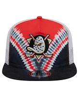 New Era Men's Black/Orange Anaheim Ducks Throwback V-Dye Adjustable Golfer Hat