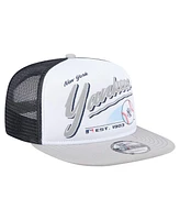 New Era Men's White/Gray New York Yankees Retro Script Trucker 9FIFTY Snapback Hat