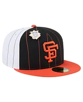 New Era Men's Black San Francisco Giants Pinstripe 59FIFTY Fitted Hat