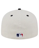 New Era Men's Cream/Black Miami Marlins Two-Tone Corduroy 59FIFTY Fitted Hat