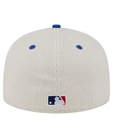 New Era Men's Cream/Royal Chicago Cubs Two-Tone Corduroy 59FIFTY Fitted Hat