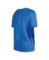 New Era Men's Royal Chicago Cubs Throwback Pinstripe T-Shirt