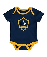 Outerstuff Newborn Navy/Heather Gray/Gold La Galaxy Loyal Buddies Bodysuit 3-Pack