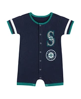 Outerstuff Baby Boys and Girls 2-Piece Navy Seattle Mariners Double Hit Coverall Set