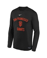 Nike Big Boys and Girls Black San Francisco Giants Authentic Collection Legend Performance Long Sleeve T-Shirt