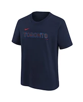 Nike Big Boys and Girls Navy Toronto Blue Jays City Connect Wordmark T-Shirt