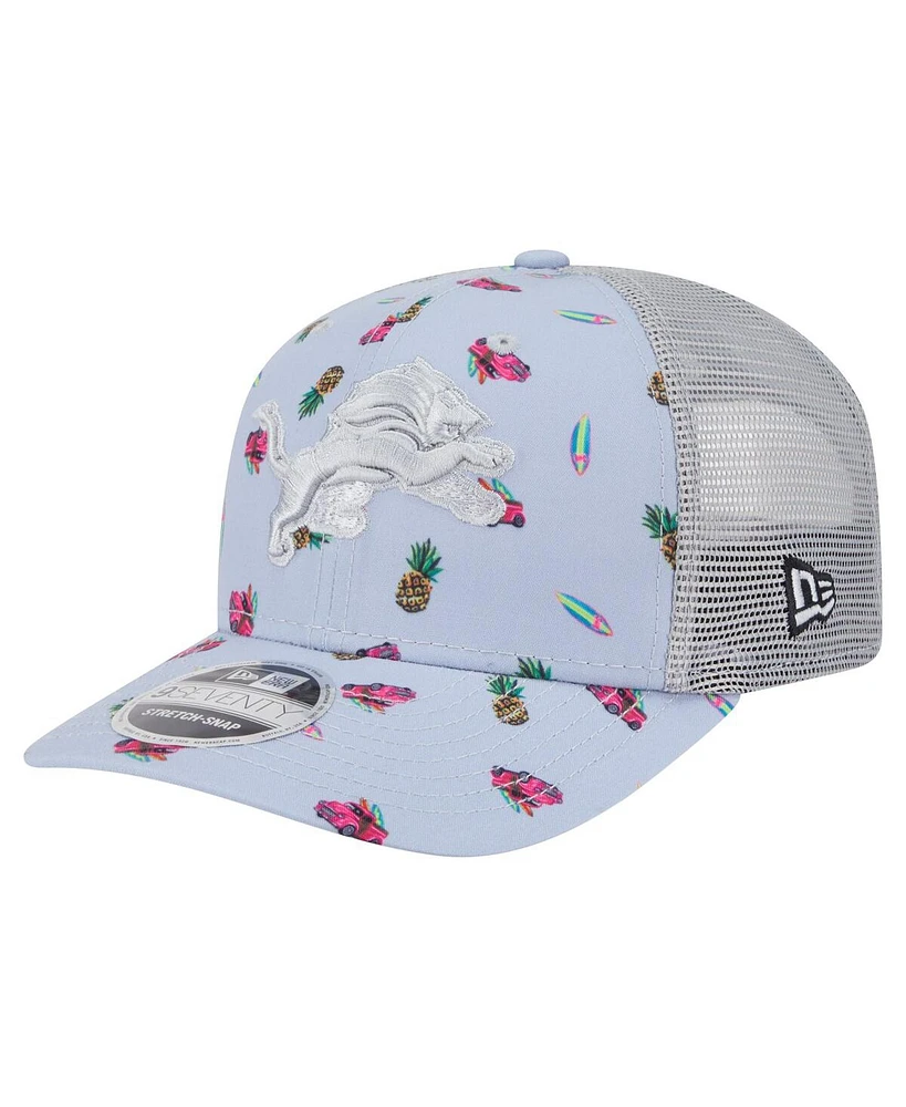 New Era Men's Light Blue Detroit Lions Adventure Surfboard 9SEVENTY Adjustable Hat
