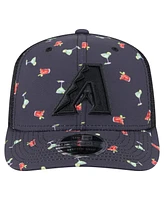 New Era Men's Black Arizona Diamondbacks Adventure Drinks Pattern 9SEVENTY Stretch-Snap Hat
