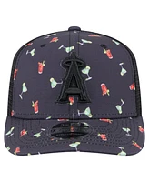 New Era Men's Black Los Angeles Angels Adventure Drinks Pattern 9SEVENTY Stretch-Snap Hat