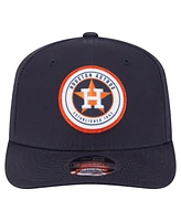 New Era Men's Navy Houston Astros Circle Patch 9SEVENTY Stretch-Snap Hat