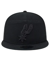 New Era Men's Black San Antonio Spurs Adventure Canvas Split Panel 9FIFTY Snapback Hat