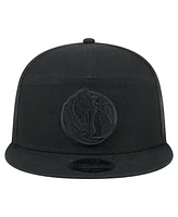 New Era Men's Black Dallas Mavericks Adventure Canvas Split Panel 9FIFTY Snapback Hat