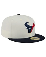 New Era Men's White/Navy Houston Texans Main 59FIFTY Fitted Hat