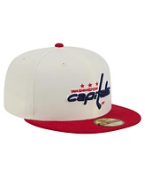 New Era Men's White Washington Capitals Chrome Two-Toned 59FIFTY Fitted Hat