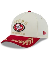 New Era Men's Cream/Scarlet San Francisco 49ers 2025 Nfl Draft 9FORTY A-Frame M-Crown Adjustable Hat