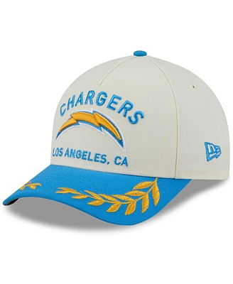 New Era Men's Cream/Powder Blue Los Angeles Chargers 2025 Nfl Draft 9FORTY A-Frame M-Crown Adjustable Hat