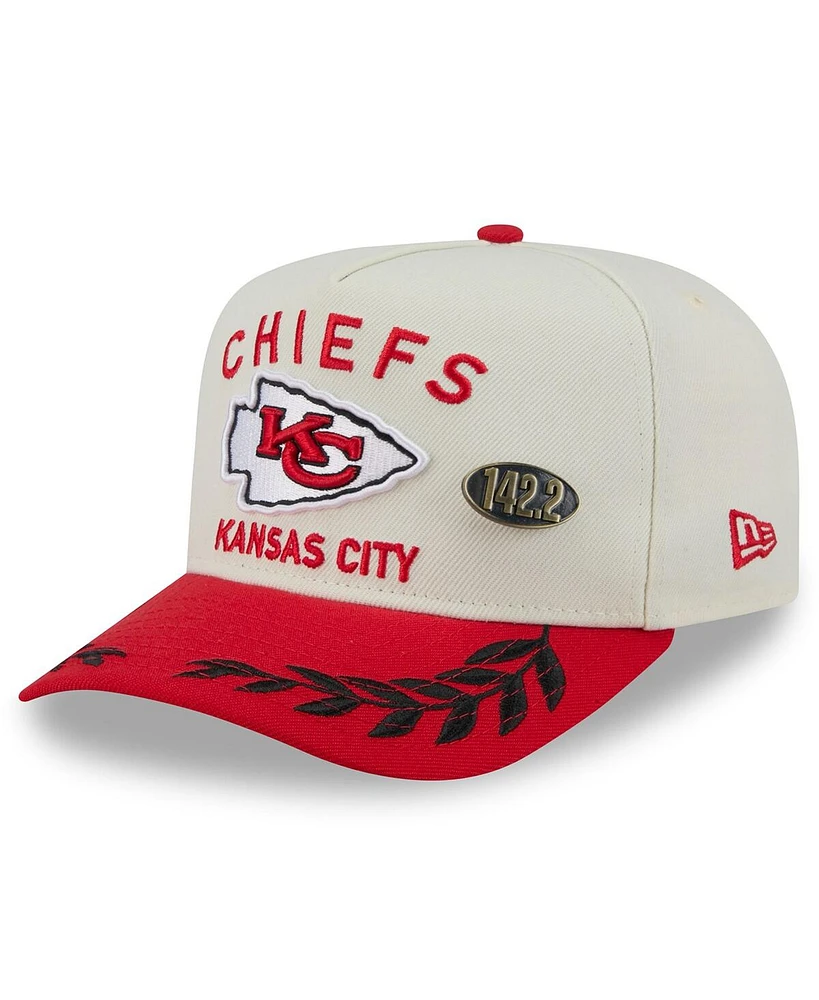 New Era Men's Cream/Red Kansas City Chiefs 2025 Nfl Draft A-Frame 59FIFTY Fitted Hat