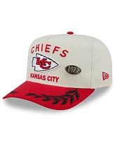 New Era Men's Cream/Red Kansas City Chiefs 2025 Nfl Draft A-Frame 59FIFTY Fitted Hat