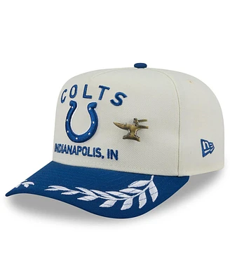 New Era Men's Cream/Royal Indianapolis Colts 2025 Nfl Draft A-Frame 59FIFTY Fitted Hat