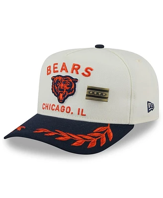 New Era Men's Cream/Navy Chicago Bears 2025 Nfl Draft A-Frame 59FIFTY Fitted Hat