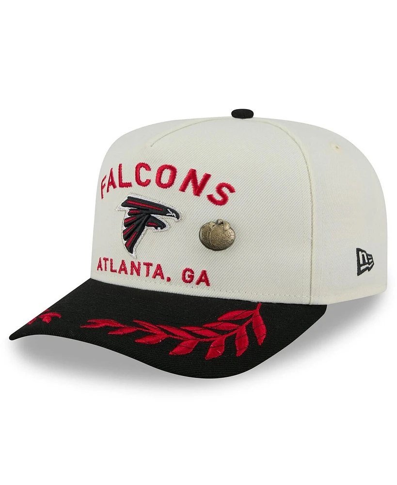 New Era Men's Cream/Black Atlanta Falcons 2025 Nfl Draft A-Frame 59FIFTY Fitted Hat