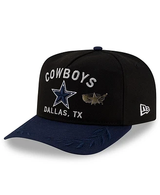 New Era Men's Black/Navy Dallas Cowboys 2025 Nfl Draft On Stage A-Frame 59FIFTY Fitted Hat