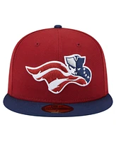 New Era Men's Burgundy/Navy Somerset Patriots Authentic Collection 59FIFTY Fitted Hat