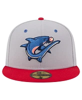 New Era Men's Gray/Red Clearwater Threshers Authentic Collection 59FIFTY Fitted Hat