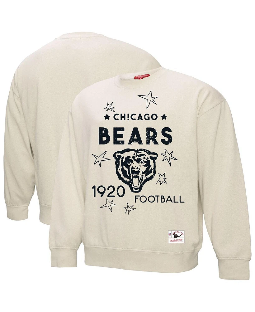 Mitchell & Ness Women's Cream Chicago Bears Shooting Stars Pullover Sweatshirt